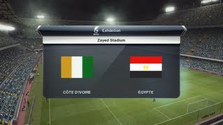 Côte dIvoire  Egypte PES 2013  Match Amical Préparation CAN 2013  CPU Vs CPU [upl. by Kohn]