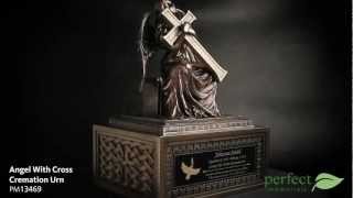 Angel with Cross Cremation Urn by Perfect Memorials [upl. by Wickham]