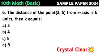 The distance of the point3 5 from xaxis is k units then k equals a 3 b 4 c 5 d 8 [upl. by Aisanat468]