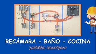 INSTALACIÓN ELÉCTRICA ¡por pasos para RECÁMARA  COCINA  BAÑO  Tutorial [upl. by Oba527]