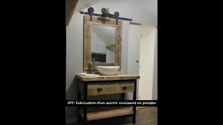 DIY  Fabrication dun miroir suspendu avec des palettes en chêne [upl. by Ailecra]