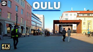 Biggest City in Northern Finland  Sunny Winter Walk in Oulu  17 March 2022 [upl. by Ainollopa]