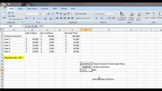 Using Excel to calculate NPV and IRR [upl. by Ericka]