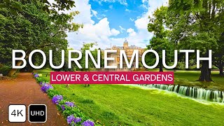 BOURNEMOUTH Lower and Central Gardens  Dorset  England  4K Virtual Walk Tour 🇬🇧 [upl. by Shuman]