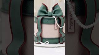 Vintage Green Bag Fondant Cake with Bow Topper  Fondant cake trending shorts cake fondant [upl. by Elene]