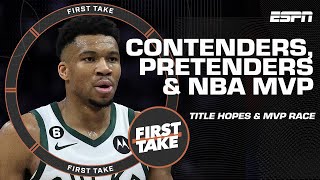 Talking Contenders Pretenders amp the NBA MVP Race on First Take 🔥 [upl. by Skilken37]