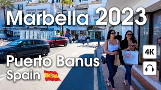 Marbella 🇪🇸 Playa Puerto Banus  4K  Walking Tour [upl. by Hanny]