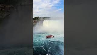 Niagara Falls with Tour Boat Hornblower niagarafallsattractions niagarafalls shorts [upl. by Sparkie]