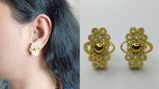 How to Make Quilling Stud Earrings  Design  Tutorial [upl. by Reiniar]