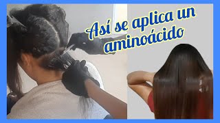 Aplicación de aminoácido o keratina en el cabello [upl. by Acinat]