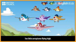 Ten little aeroplanes  Nursery Rhymes amp Kids Songs  LearnEnglish Kids British Council [upl. by Gorrian892]