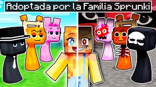 ¡ADOPTADA por la FAMILIA SPRUNKI en Minecraft [upl. by Ahpla]