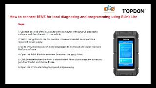 How to Use TOPDON Rlink Lite with Benz DTS8 Software OBDII365 [upl. by Nirb]