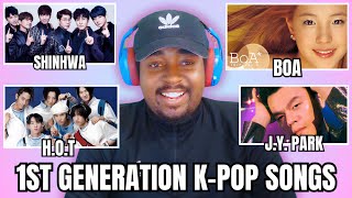 NEW KPOP FAN REACTS TO 40 LEGENDARY 1ST GENERATION KPOP SONGS [upl. by Rather]