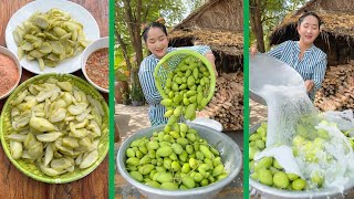 Turn sour to crunchy mango pickle for meal  Special salt for crunchy mango  Cooking with sros [upl. by Asselem]