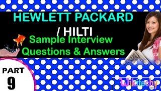 hewlett packard hp enterprise  hilti top most interview questions and answers for freshers [upl. by Eniamrehs659]