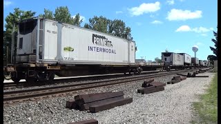 NS 23G Intermodal Domestic stacks and a few TOFCs by Vermilion AC44s ES44AC leads Not the 23G of old [upl. by Duquette709]