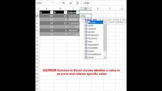 ISERROR function in Excel shorts excel function iserror [upl. by Dorry]