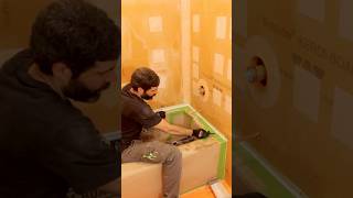 How to Waterproof Bathtub Against KERDIBOARD  shorts homerepairtutor [upl. by Heffron]