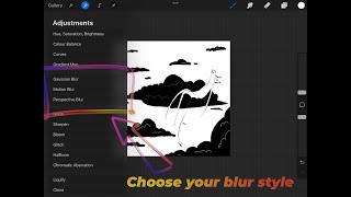 How to add blur in Procreate in 12 seconds  Gaussian Motion amp Positional [upl. by Niveek]