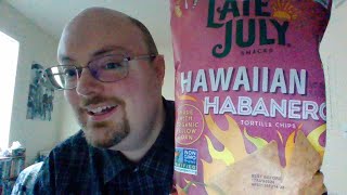 Late July® Snacks Hawaiian Habanero Tortilla Chips Taste Test [upl. by Ynolem]