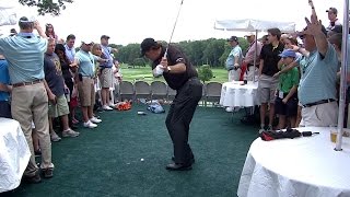 Phil Mickelsons shot from hospitality area at Barclays  longer version [upl. by Asirem]