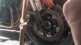 XSR900 front wheel removal [upl. by Elsie888]