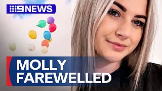 Hundreds gather to mourn Molly Ticehurst after alleged murder  9 News Australia [upl. by Eednas621]