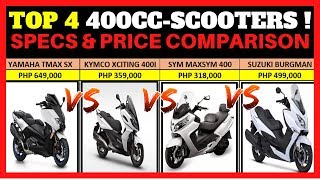 400CC SCOOTERS IN THE PHILIPPINES  PRICE AND SPECS COMPARISON  EXPRESSWAY LEGAL MAXISCOOTERS [upl. by Notrem826]