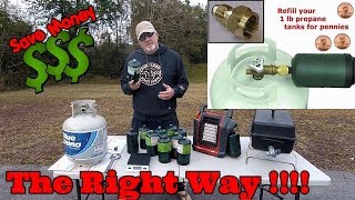 How To Fill A One Pound Propane Bottle  The Right Way and Save [upl. by Lletnuahs]