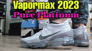 Nike Air Vapormax 2023 Flyknit quotPure Platinumquot Review and On Feet [upl. by Oxford]