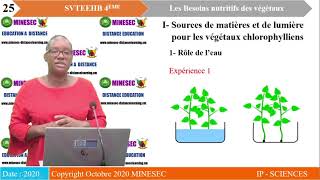 IPSC SVTEEHB 4eme Leçon 1 Les besoins nutritifs des végétaux [upl. by Geraud]