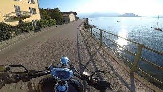 Riding around Lake Como 2 from Bellano to Lecco  Lombardy Italy  road SP 72 [upl. by Bordie]