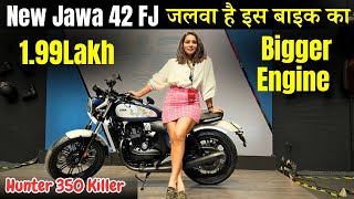 New Jawa 42 FJ Launched  New 350cc engine  Walkround Ride with Bhawna [upl. by Holladay]