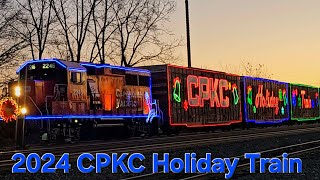 The 2024 CPKC Holiday Train as it passes through Chesterton In 112624 CP 2246 Leading [upl. by Tillinger]