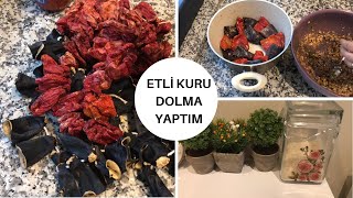 ETLİ KURU DOLMA YAPTIM  MİSAFİRİM VAR  GÜNLÜK VLOG [upl. by Fahey778]