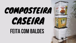 Como fazer um COMPOSTEIRA CASEIRA Barata feita com baldes [upl. by Othilia]