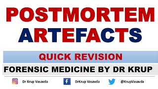 Post mortem Artefacts  Postmortem Artifacts  Forensic Science  Dr Krup Vasavda [upl. by Cordova]