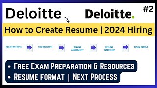 Deloitte 2024 Hiring  How to Create Resume  Shortlisting  FREE Exam Preparation  Deloitte NLA [upl. by Akym]