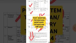 POST MORTEM TECHNICIAN VACANCY 2024 POST MORTEM TECHNICIAN REQUIREMENT [upl. by Junieta282]