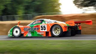 Mazda 787B Group C demo runs on Goodwood hillclimb Accelerations Revs amp 4Rotor 26B Sound [upl. by Gretchen]