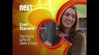 HQ Disney Channel Next bumper Even Stevens to The Suite Life of Zack amp Cody [upl. by Elnukeda]