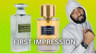 FIRST IMPRESSION BATTLE  MAISON ALHAMBRA EXCLUSIF SAFFRON  VS  ARABIYAT INTENSE MUSK [upl. by Slocum862]