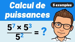 Calculer avec des PUISSANCES  💪 Facile  ✅ 3e  Seconde  Math [upl. by Naji]