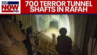 IsraelHamas war 700 terror tunnel shafts in Rafah 50 to Egypt Israel says  LiveNOW from FOX [upl. by Enyawud659]