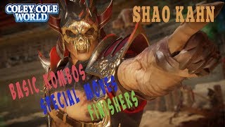 Shao Kahn Basic Combo Special Moves Magic Might and Finishers  Mortal Kombat 11 [upl. by Anaihs]