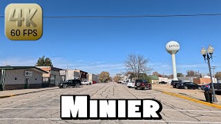 Driving Around Small Town Minier Illinois in 4k Video [upl. by Schinica]