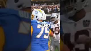 Chargers Josh Palmer vs Raiders Jack Jones Epic End Zone Brawl chargers nfl chargernation shorts [upl. by Bronny]