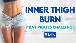 5 min Slim Inner Thighs Pilates Workout  At Home Leg Workout [upl. by Pompei]