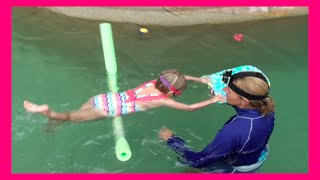 Learn to swim with preschoolers Lesson 1  Straight Leg Kick and correct positioning in water [upl. by Theobald]